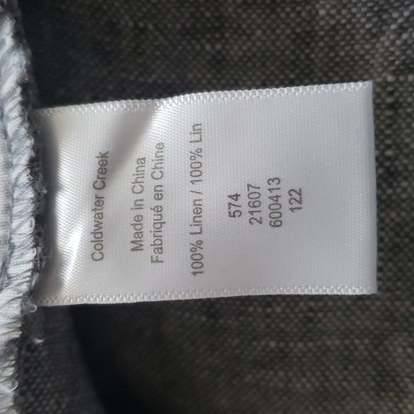 ☕ Coldwater Creek Black and White Linen Pants with Hidden Stretch-Waist Size 10 - Picture 5 of 8